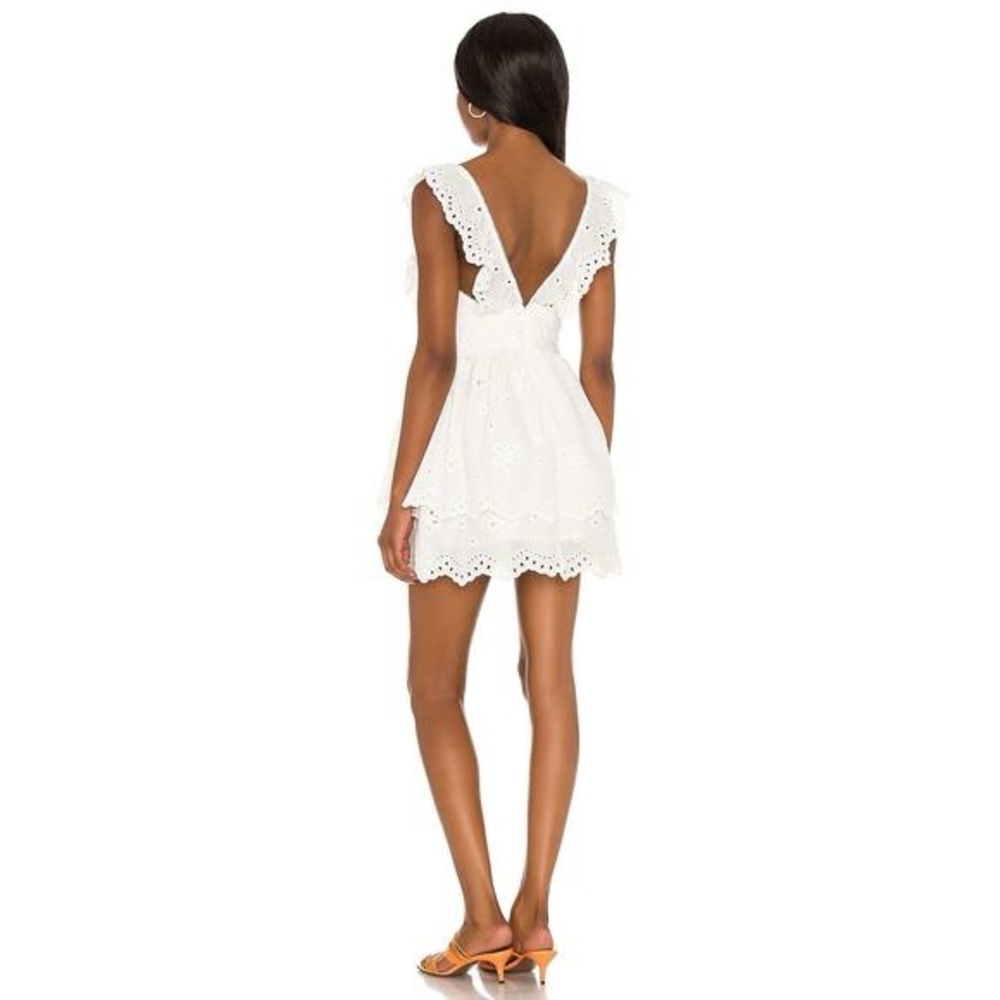 For Love And Lemons White Eyelet Ruffled Tiered Sundress - Picture 4 of 4